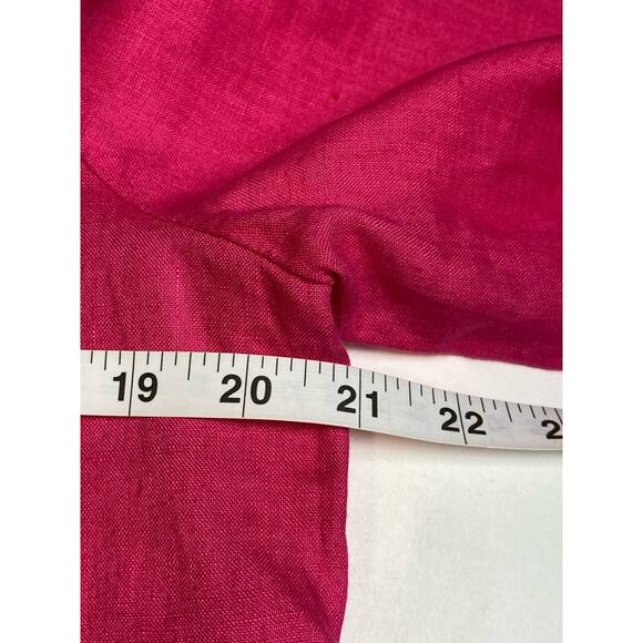 Rafaella Women's Magenta 100% Linen Pleated Button Blouse Size Petite Medium - Picture 5 of 8